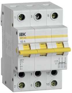 IEK Выключатель-разъединитель трехпозиционный ВРТ-63 3P 63А IEK - фото 4971